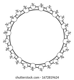 frame with an apple image, a text border or a fruit theme banner.
