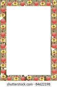 frame with apples