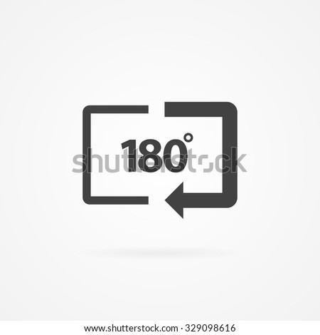 Frame with arrow with 180 degree text inside.
