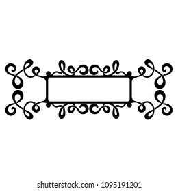 Frame art deco border vintage vector isolated, black art design sketch pattern. element on white background.