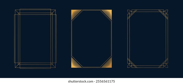 Frame art deco minimalism. Geometric line frame rectangle vintage.