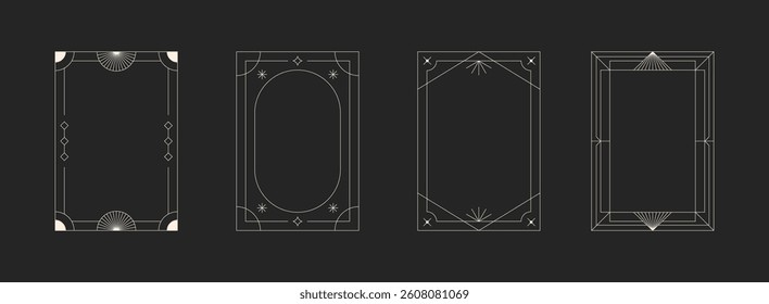 Frame art deco minimalism. Geometric rectangle decorative elegant vintage style.