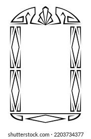 Frame with Art Deco ornament. Abstract element in vintage retro style.