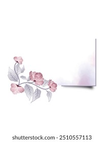 frame with art flower roses