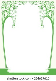 Frame Art Nouveau. Green vine.