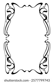 Frame in art nouveau style. Decorative curl element.