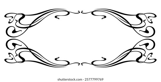 Frame in art nouveau style. Decorative curl element.