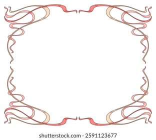 Frame in art nouveau style. Decorative curl element.