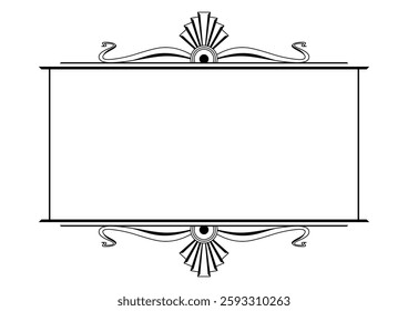 Frame in art nouveau style. Decorative geometric element.