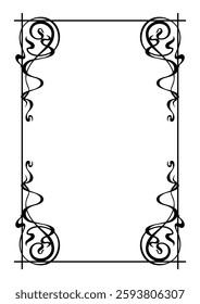 Frame in art nouveau style. Decorative curl element.