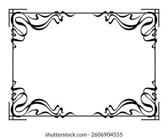 Frame in art nouveau style. Decorative curl element.