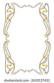 Frame in art nouveau style. Decorative curl element.
