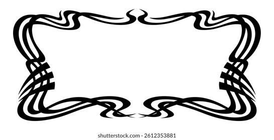 Frame in art nouveau style. Decorative geometric element.
