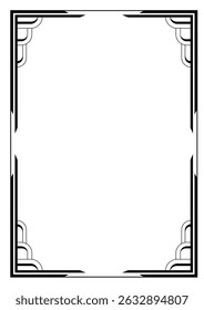 Frame in art nouveau style. Decorative geometric element.