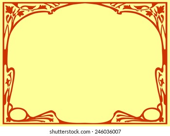 Frame Art Nouveau. Vector illustration.