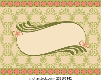 Frame Art Nouveau. Vector illustration.
