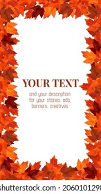 Marco de ramas de otoño. Vector wreath para diseños otoñales, cafés otoñales, menús, anuncios publicitarios, historias