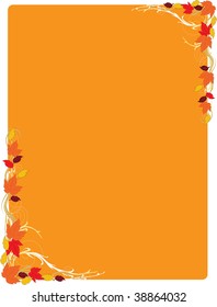 A frame with autumn leaf  motifs in the corners