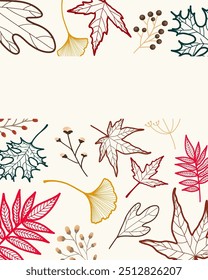 frame with autumn leaves arrangement
