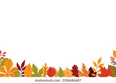 Rahmen mit Herbstblättern. Hintergrund mit Herbstblättern mit einem leeren Raum für Text. 