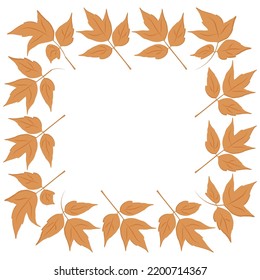 the frame of autumn leaves can be used for decoration