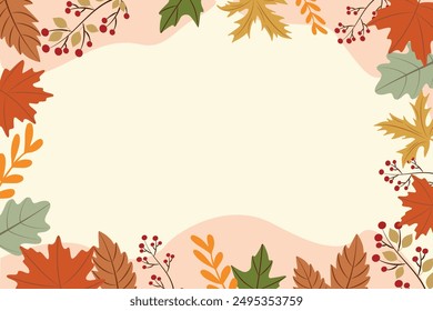 Marco de hojas de otoño. Patrón de hojas de otoño. Fondo estacional de hojas que caen. Ideal para fondos de temporada, decoraciones y diseños de temática natural.