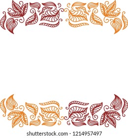 Frame of autumn leaves. Vector illustration