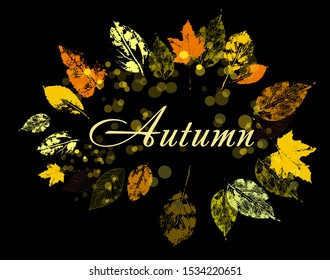 Frame of autumn leaves. Vector illustration
