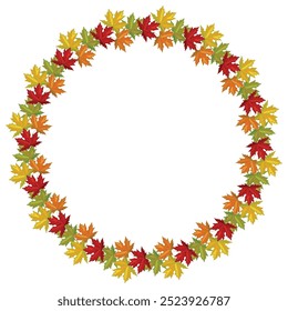 Frame of autumn maple leaves. Vector illustration.