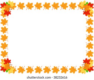 Frame with autumn maple leaves. Vector illustration.