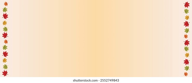 Frame with an autumn theme. A horizontal background material suitable for tablets, banners, zoom meetings and parties invitation and backgrounds.