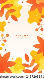 Frame with an autumn theme. A vertical background material suitable for smartphone banners and backgrounds.