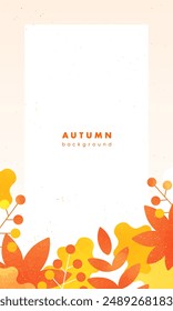 Frame with an autumn theme. A vertical background material suitable for smartphone banners and backgrounds.