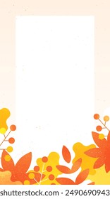 Frame with an autumn theme. A vertical background material suitable for smartphone banners and backgrounds.