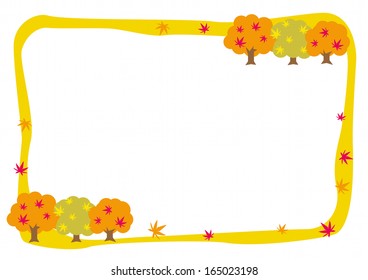 Frame with autumn tree