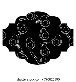 frame with avocado and cutlery pattern background
