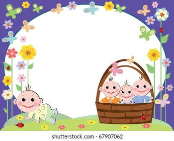 Frame with babies
