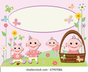 Frame with babies