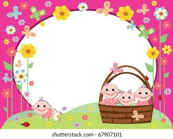 Frame with babies.