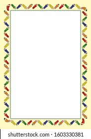 frame with back to school theme elements. School theme frame. Education theme borders clipart
