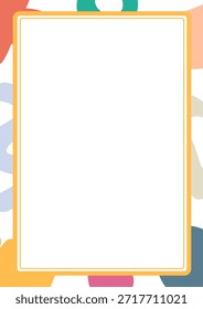 Fondo del marco para la ilustración del estilo infantil de los niños del Vector del diseño del papel del borde a4, cartel lindo de la escuela para el diseño moderno del cómic del texto del espacio de la copia, Imagen divertida del volante del partido del cumpleaños del bebé de la Vertical