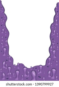 Frame background alien life. Landscape of galactic planet. Cosmic reality. Flat cartoon style. Vector isolated.