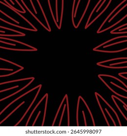 Frame background black with red lines leaves.eps