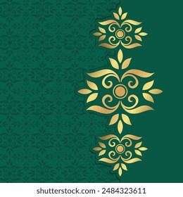 frame background border with batik seamless Pattern