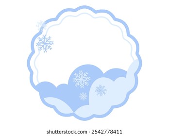 Frame Background Christmas Snowflakes and Cloud