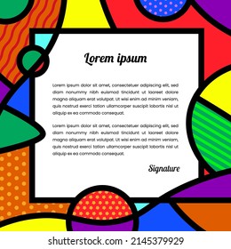 frame background colorful warhol pop art style decoration for social media quote text template