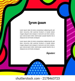 frame background colorful warhol pop art style decoration for social media quote text template