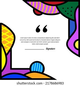 frame background colorful warhol pop art style decoration for social media quote text template
