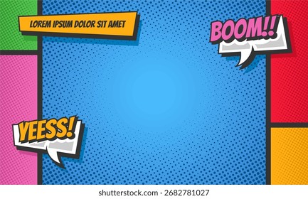 Frame background comic pop art style