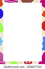 Diseño de fondo de marco con formas abstractas de color en el borde